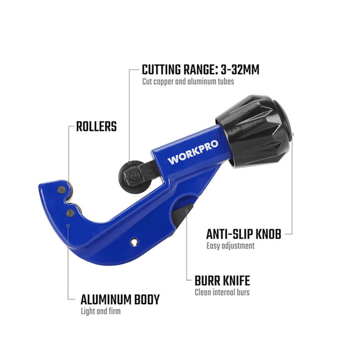 Резачка за тръби Workpro 3-32 mm