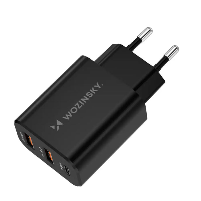 Wozinsky CWCUCB 30W USB-C / 2 x USB-A стенно зарядно - черно