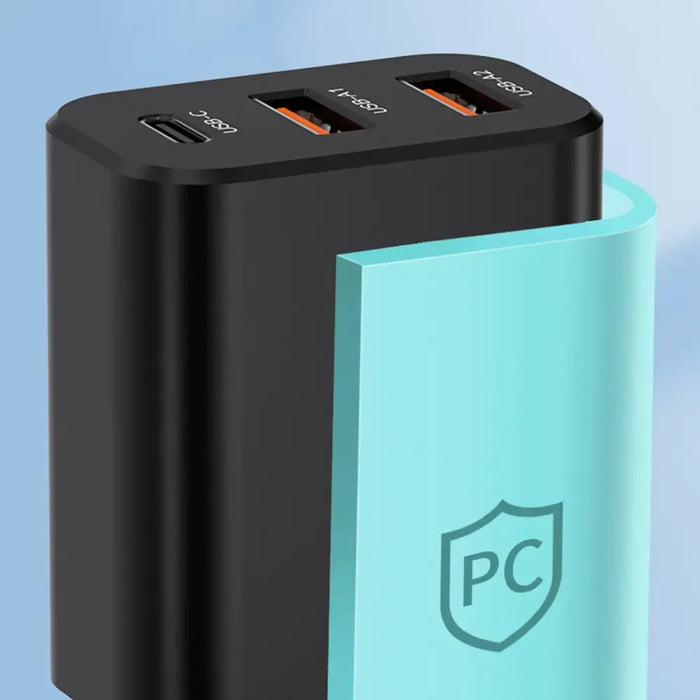 Wozinsky CWCUCB 30W USB-C / 2 x USB-A стенно зарядно - черно