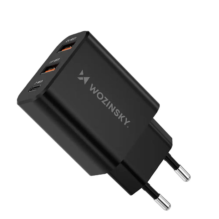 Wozinsky CWCUCB 30W USB-C / 2 x USB-A стенно зарядно - черно