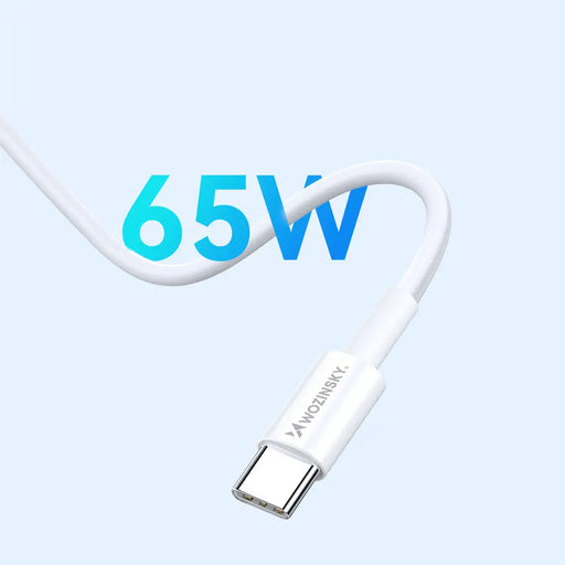 Wozinsky GaN 65W зарядно с 2xUSB-C USB порта с 65W CC кабел