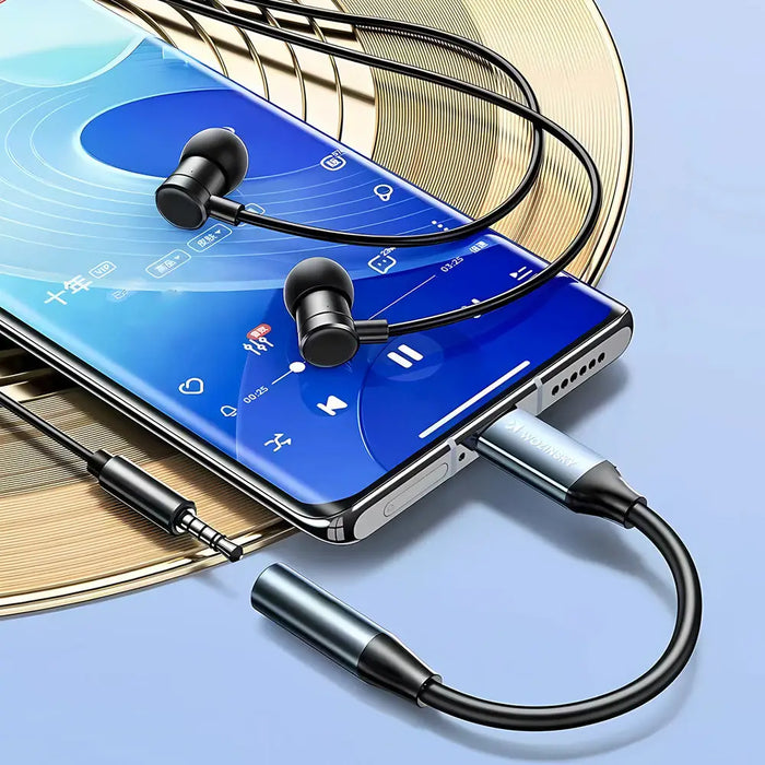 Wozinsky WACM-01 USB-C адаптер - 3.5 мм мини жак - черен