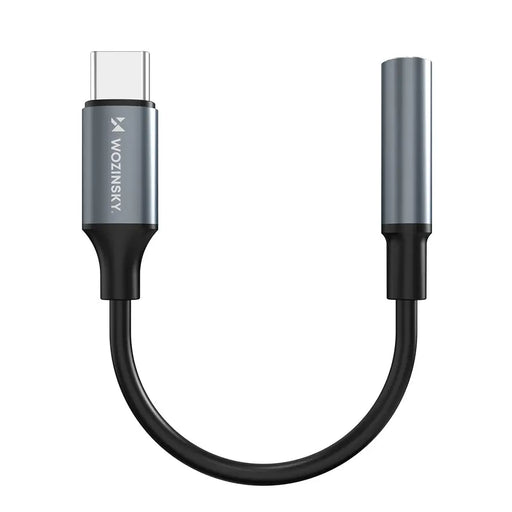 Wozinsky WACM-01 USB-C адаптер - 3.5 мм мини жак - черен