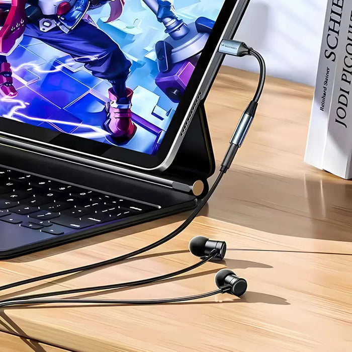 Wozinsky WACM-01 USB-C адаптер - 3.5 мм мини жак - черен