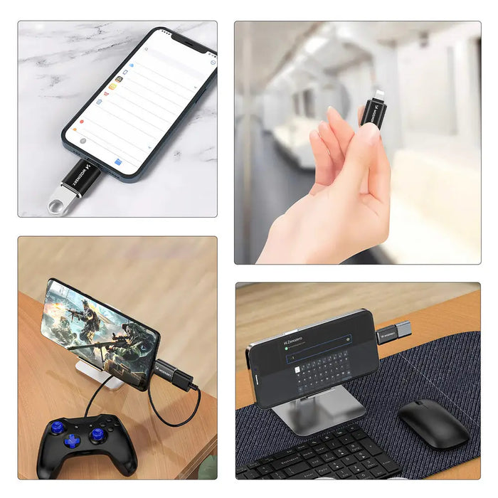 Wozinsky WALA-01 Lightning към USB-A OTG адаптер - черен