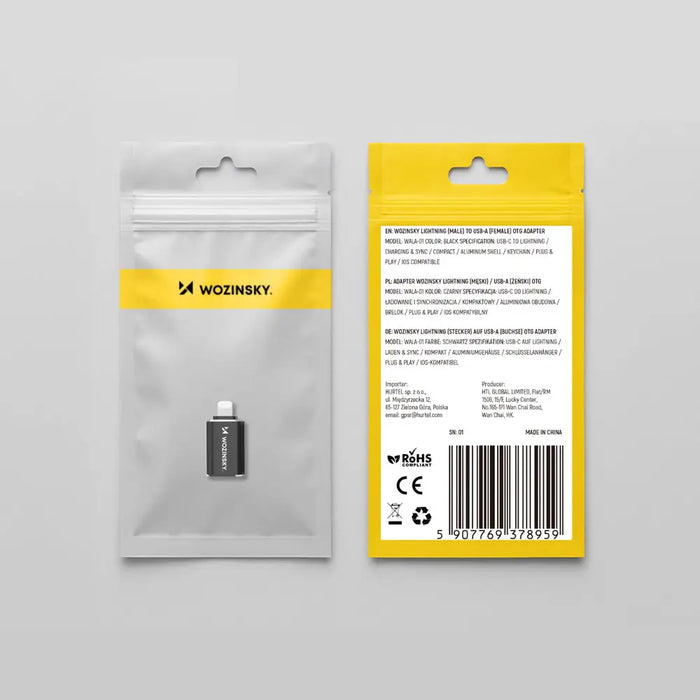 Wozinsky WALA-01 Lightning към USB-A OTG адаптер - черен