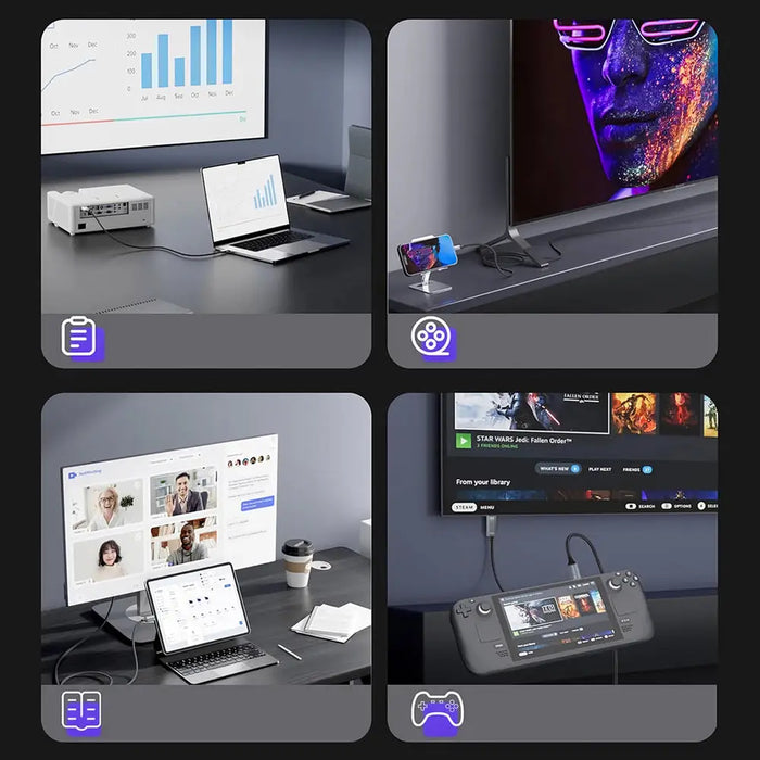 Wozinsky WCCH-01 USB-C - HDMI 4K 60Hz кабел 1.8 м - черен