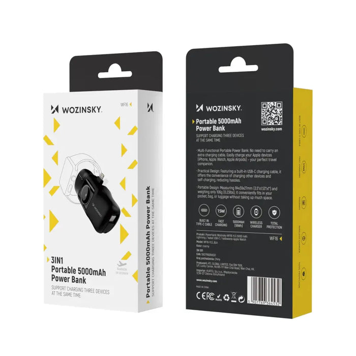 Wozinsky WF16-YLS 5000mAh 15W Lightning Mini Преносима