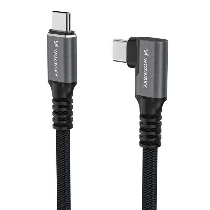 Wozinsky WPS2-UY41S USB-C Thunderbolt 4 240W ъглов кабел 2 м - черен