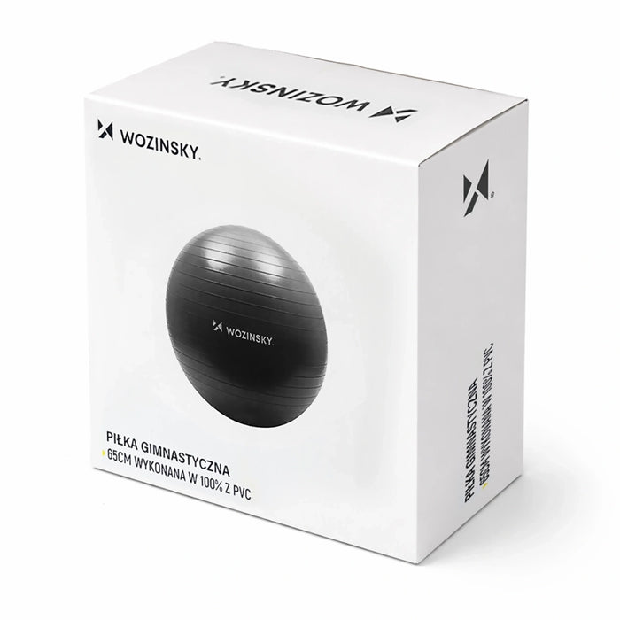 Гимнастическа топка за упражнения Wozinsky WGB65BB 65 см - Черна