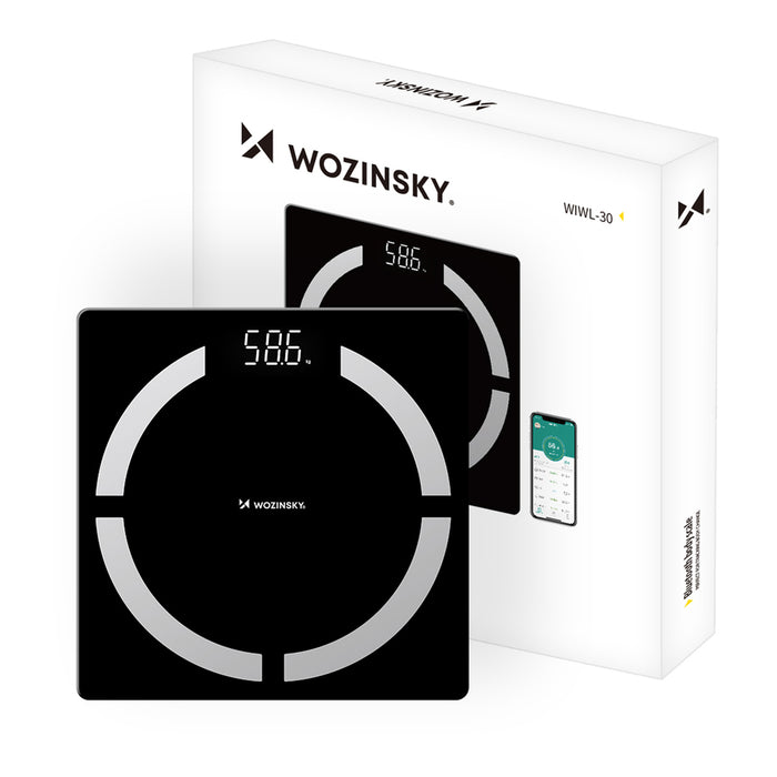 Wozinsky WIWL-30 Умна Bluetooth везна за баня - черна