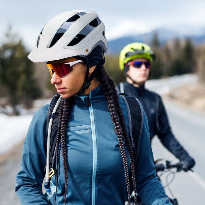 Велосипедна каска Wozinsky MTB с подвижен визьор, лека, L - пастелно зелена