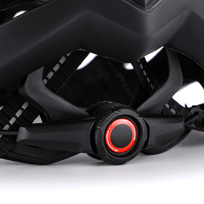 Велосипедна каска Wozinsky MTB с подвижен визьор и задна USB светлина M - черно-бяла
