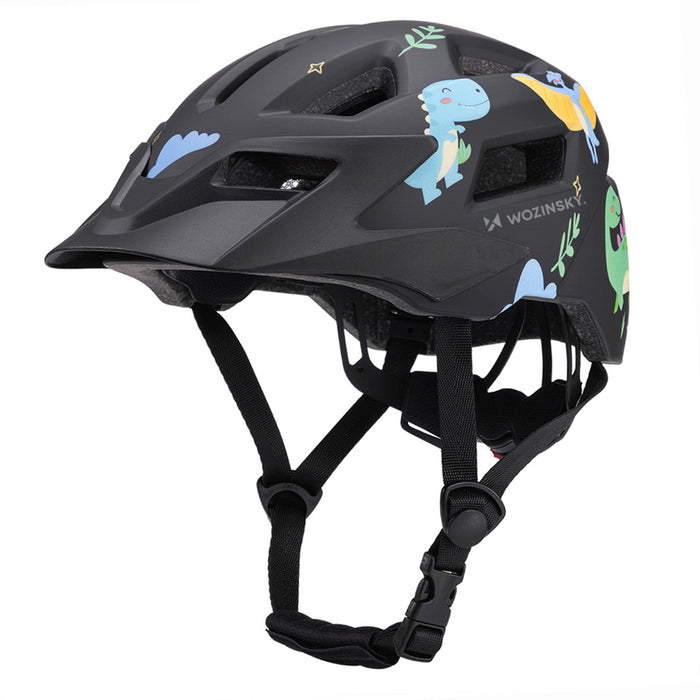 Детска велосипедна каска Wozinsky MTB с подвижен визьор, размер S - черна
