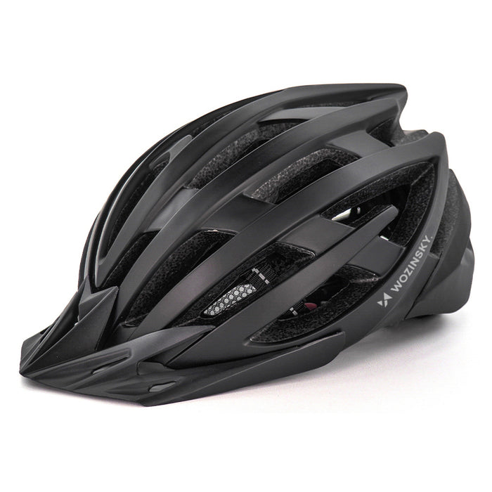 Велосипедна каска Wozinsky MTB с подвижен визьор и задна USB светлина, размер L - черна