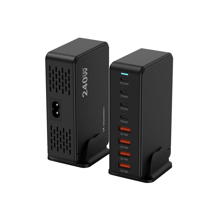 Зарядна станция Wozinsky 240W GaN QC3 - Черна