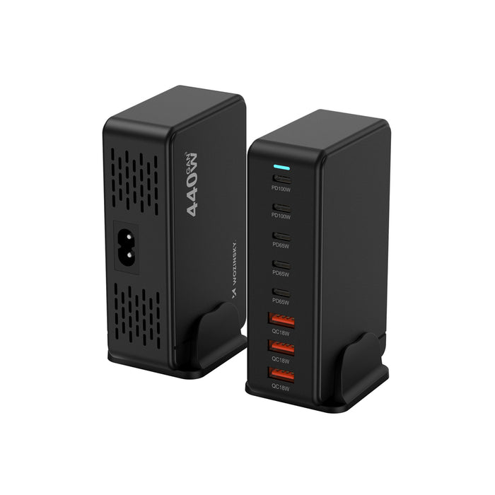 Зарядна станция Wozinsky WSL-440 440W Gan QC3 - Черна
