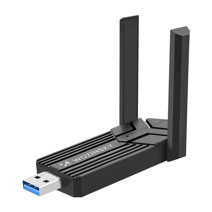 Wozinsky Двубандов безжичен USB 3.0 WiFi 6 адаптер - черен