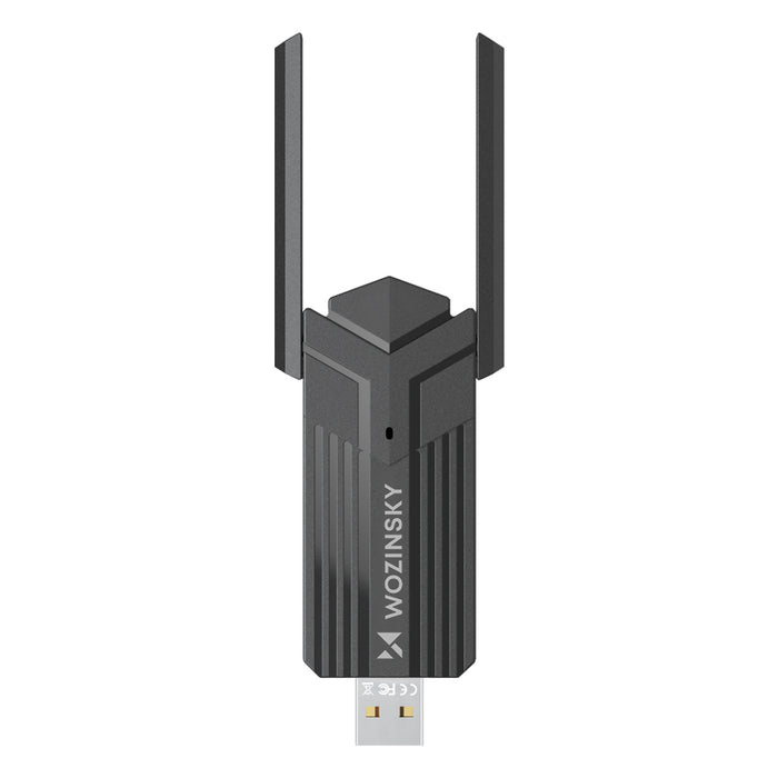 Wozinsky Двубандов безжичен USB 3.0 WiFi 6 адаптер - черен