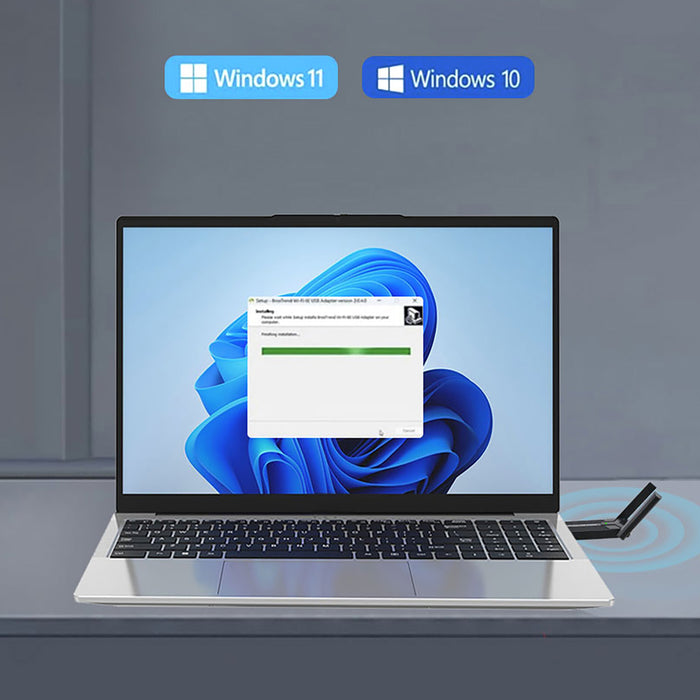 Wozinsky Двубандов безжичен USB 3.0 WiFi 6 адаптер - черен