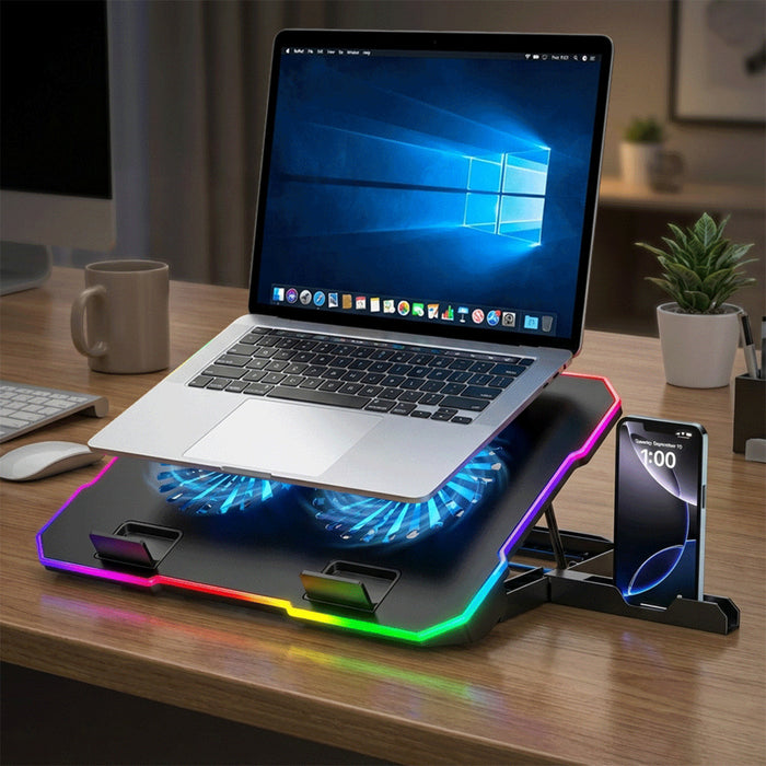 Охлаждаща подложка за лаптоп Wozinsky WDCX-A26 NitroCool RGB - черна