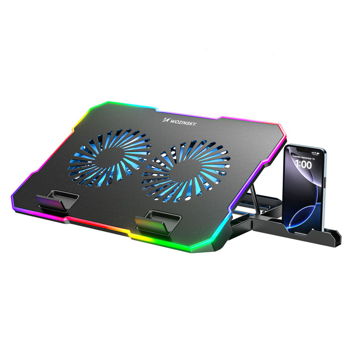 Охлаждаща подложка за лаптоп Wozinsky WDCX-A26 NitroCool RGB - черна