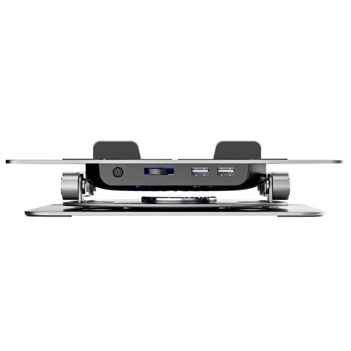 Wozinsky WDCX-X16-AS CoolBase RGB 360° охлаждаща стойка за лаптоп и таблет - сребриста