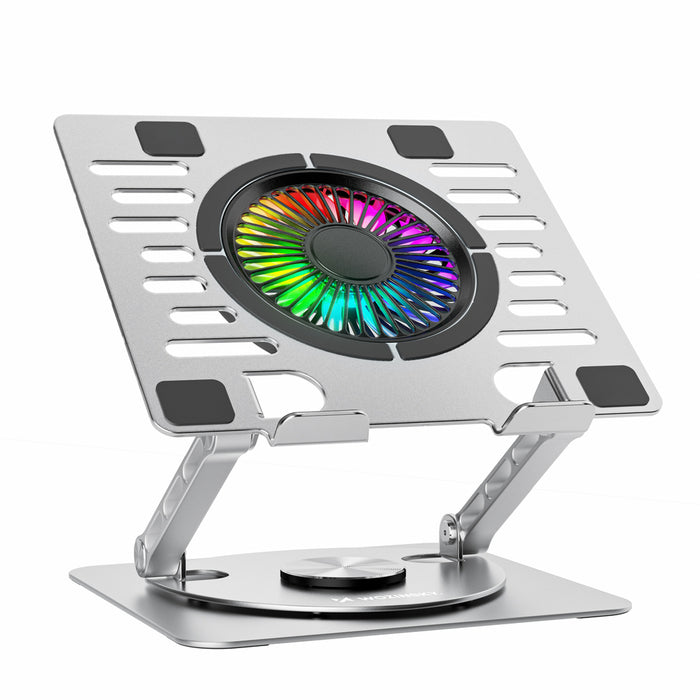 Wozinsky WDCX-X16-AS CoolBase RGB 360° охлаждаща стойка за лаптоп и таблет - сребриста