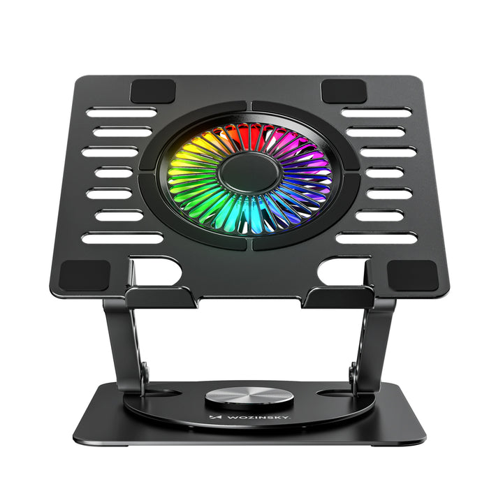 Wozinsky WDCX-X16-AS CoolBase RGB 360° охлаждаща стойка за лаптоп и таблет - черна