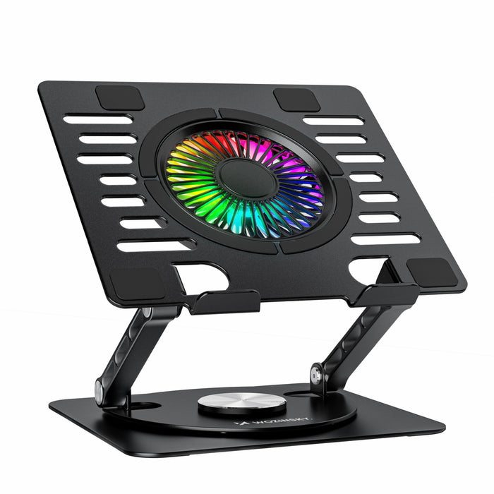 Wozinsky WDCX-X16-AS CoolBase RGB 360° охлаждаща стойка за лаптоп и таблет - черна