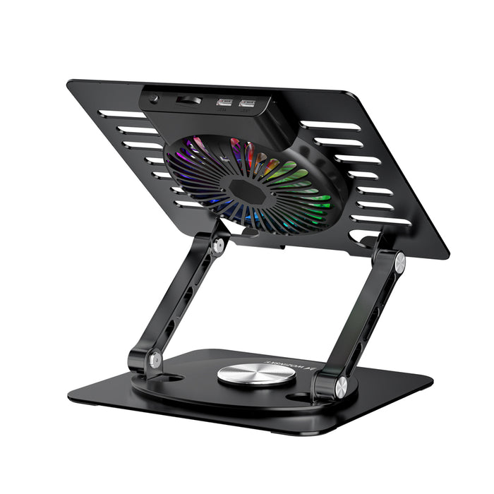 Wozinsky WDCX-X16-AS CoolBase RGB 360° охлаждаща стойка за лаптоп и таблет - черна
