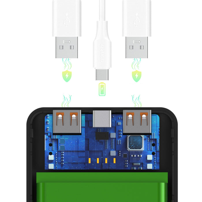 Външна батерия Wozinsky Wpower WPBBK-3 10000 mAh 10W 2x USB-A 2A - бяла