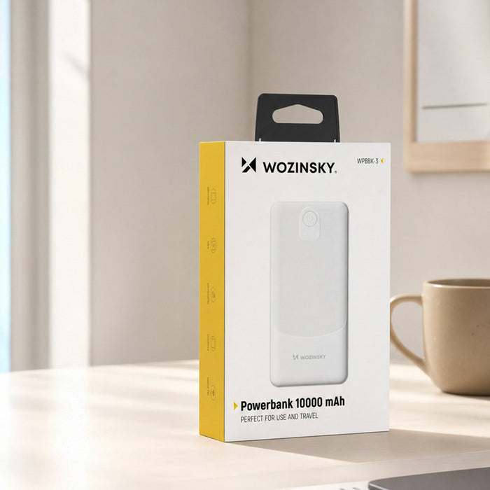 Външна батерия Wozinsky Wpower WPBBK-3 10000 mAh 10W 2x USB-A 2A - бяла