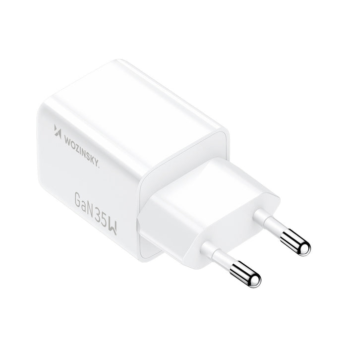 Зарядно за стена Wozinsky WWC-35W GaN USB-A + USB-C - бяло