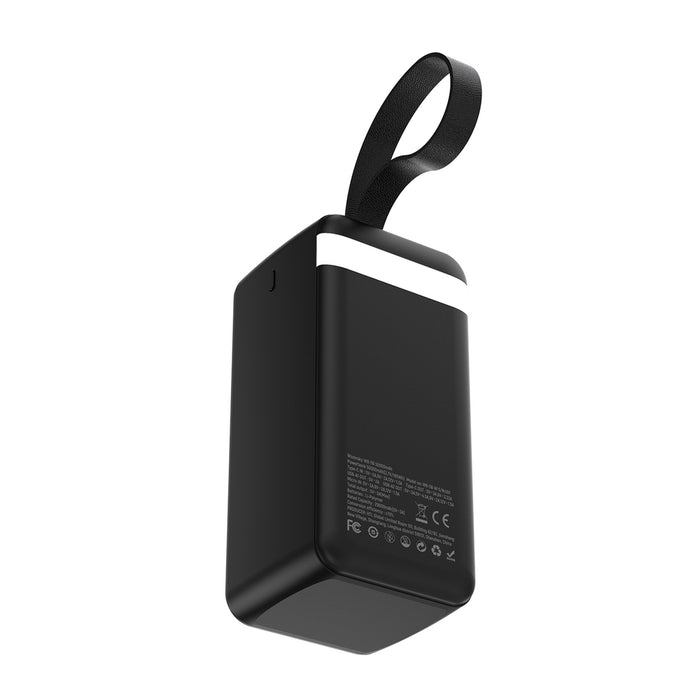 Външна батерия Wozinsky W8-B 50000mAh 30W 2xUSB-A и 2xUSB-C и USB micro с фенерче - черна