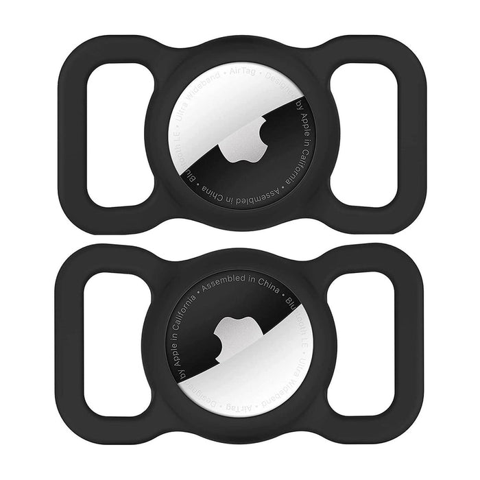 Силиконов калъф Wozinsky WEA-01 за Apple AirTag за куче или котка - черен