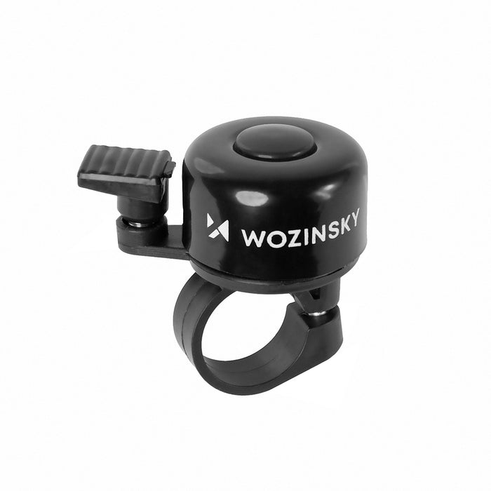 Велосипеден звънец Wozinsky WDR-B1 за велосипеди и скутери, механичен алуминий - черен