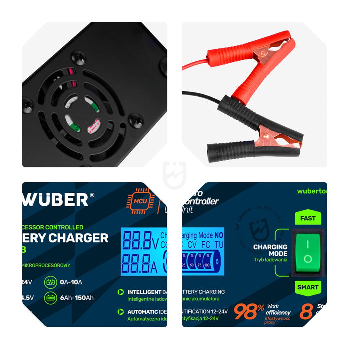 Самостоятелен микропроцесор 10A 6-150 Ah 2-24 V W14018 WUBER