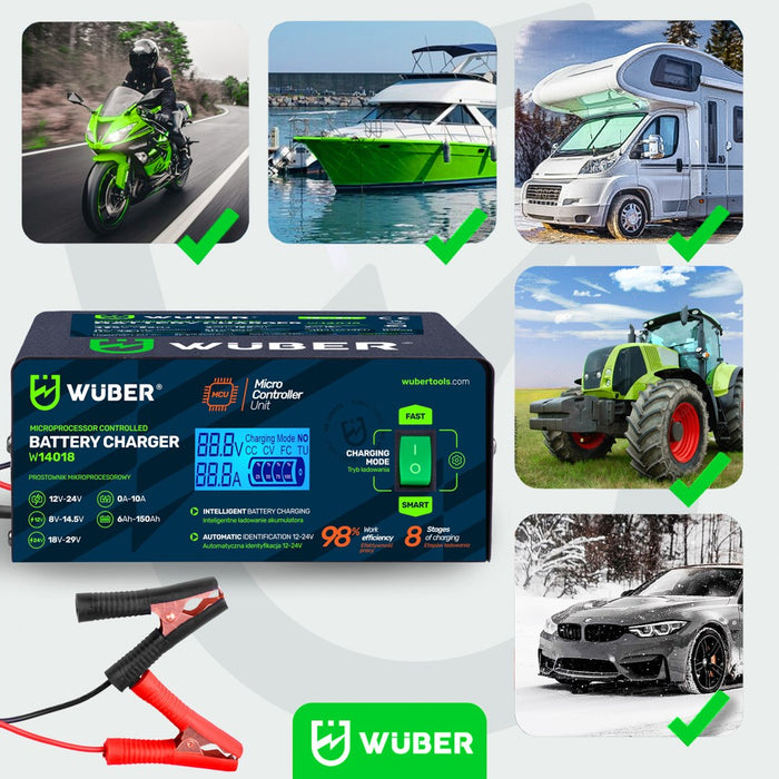 Самостоятелен микропроцесор 10A 6-150 Ah 2-24 V W14018 WUBER