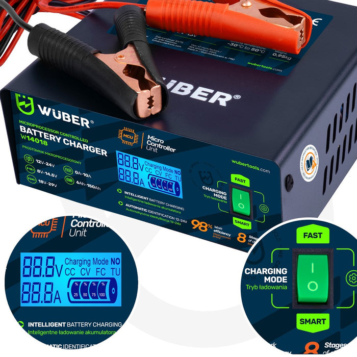Самостоятелен микропроцесор 10A 6-150 Ah 2-24 V W14018 WUBER