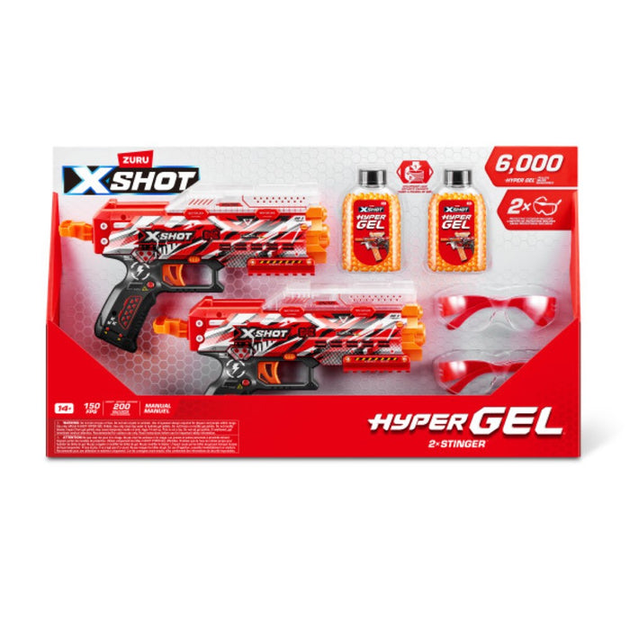X Shot HYPER GEL 2 бластера с 6000 гел топчета 2 x Stinger