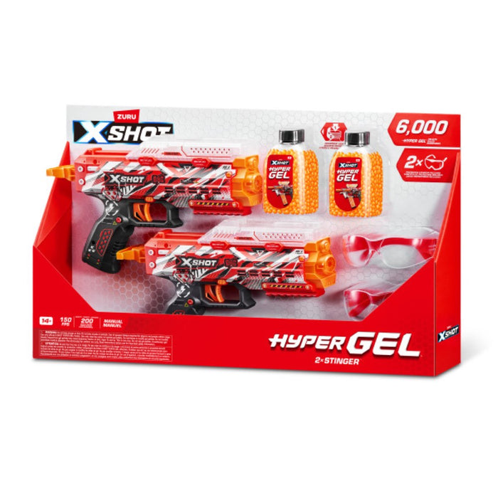 X Shot HYPER GEL 2 бластера с 6000 гел топчета 2 x Stinger