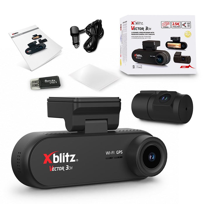 XBLITZ VECTOR 3CH 3-КАНАЛЕН DVR С КАМЕРА ЗА ЗАДНО ВИЖДАНЕ, Wi-Fi И GPS