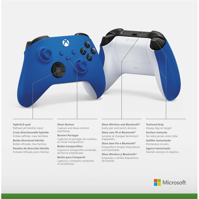 WIRELESS CONTROLLER XBOX SHOCK BLUE