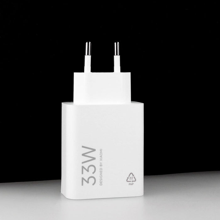 Xiaomi MDY-16-EF 1xUSB-A 33W стенно зарядно устройство с 3A USB-C кабел - бяло
