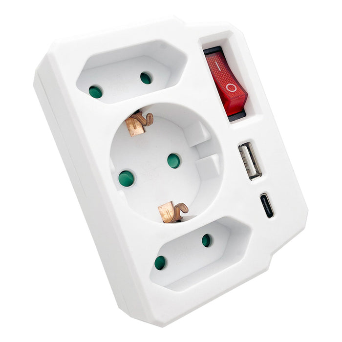 Разклонител XMART 3 ГН. КЛЮЧ USB-А/-C SQ-GBKU01