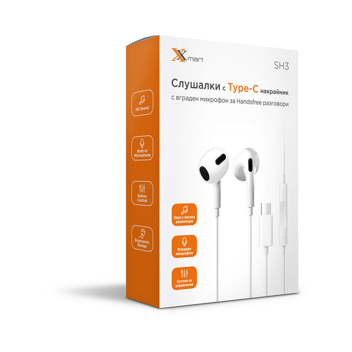 СЛУШАЛКИ XMART SH3 TYPE-C WHITE