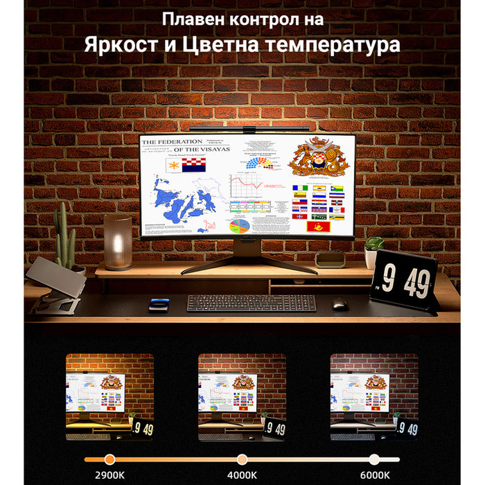 ЛАМПА XMART LED за монитор 2в1 E1132