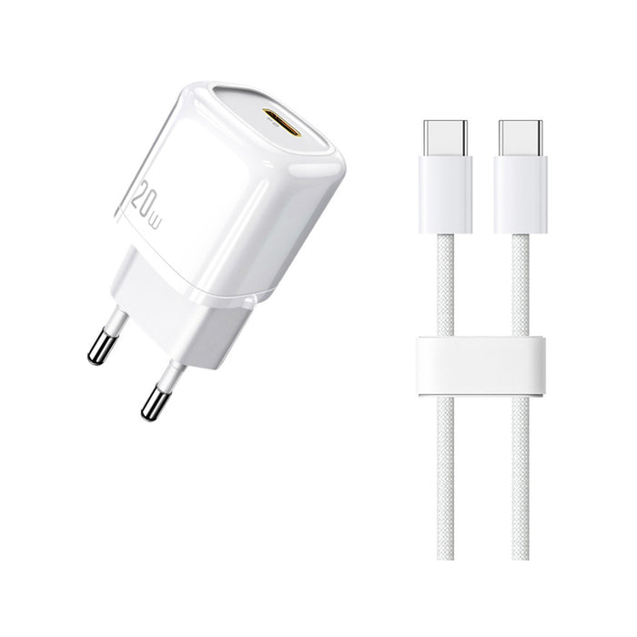 ЗАРЯДНО 220V XMART 20W PD+TYPE C WHITE