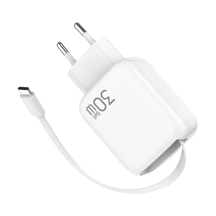 ЗАРЯДНО 220V XMART 30W + TYPE C WHITE